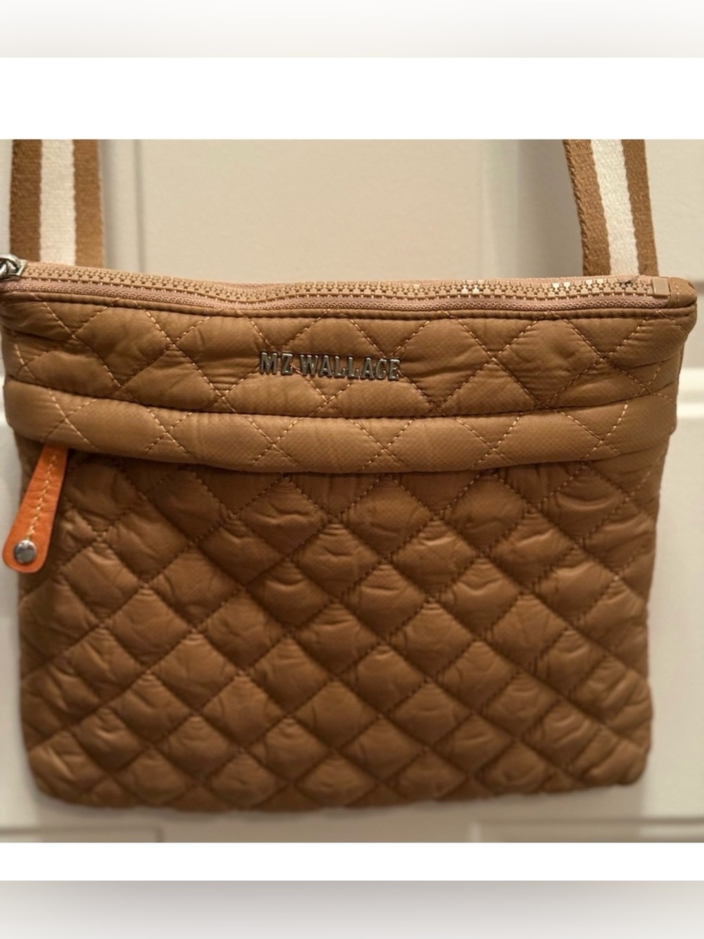 MZ Wallace Tan Metro Flat Quilted Crossbody Bag - Picture 5 of 10